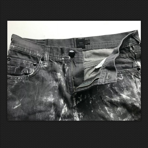 asos Black Jeans Gray Slim Ankle Zip Painted - Picture 6 of 8